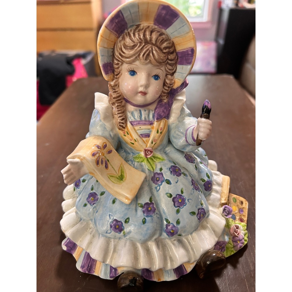 1996‎ Lefton Yamada Originals Music Box Girl Artist Hello Dolly SRN10852 6.5"